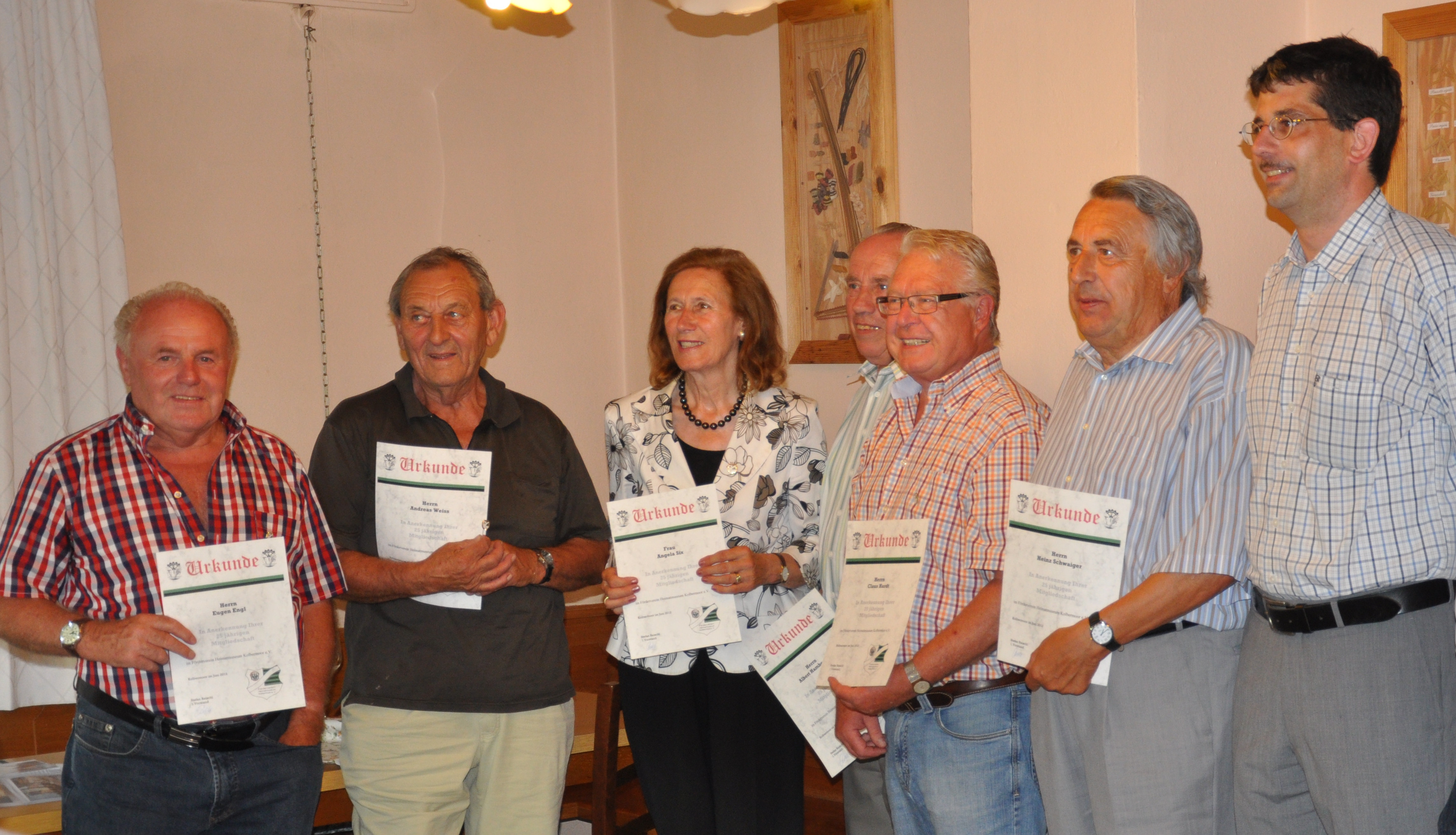 Die geehrten für 25 Jahre Mitgliedschaft im FHK